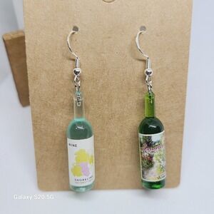 Handmade Wine Bottle Dangle Drop Earrings Novelty‎ Fun Quirky NEW Ladies 2"